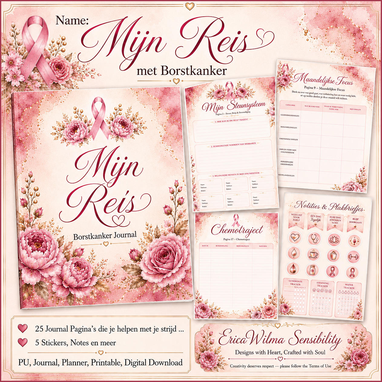 (image for) EW AI Mijn Reis - Borstkanker Journal & Planner 2026
